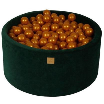 MeowBaby®  VELVET Dark Green Ball Pit + 300 Balls - 90x40cm