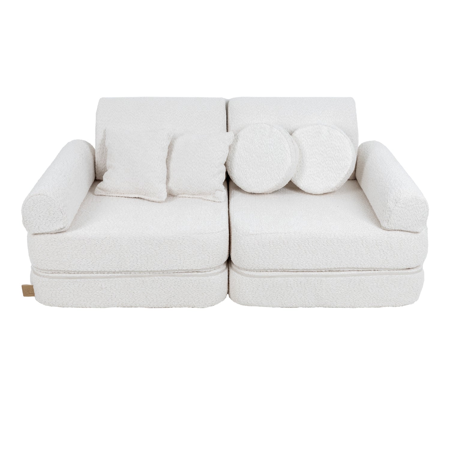 White Boucle Sofa | Boucle Sofa | Boucle Play Sofa Kids | MeowBaby white boucle soft play sofa | White Boucle Modular Play Sofa for Kids |