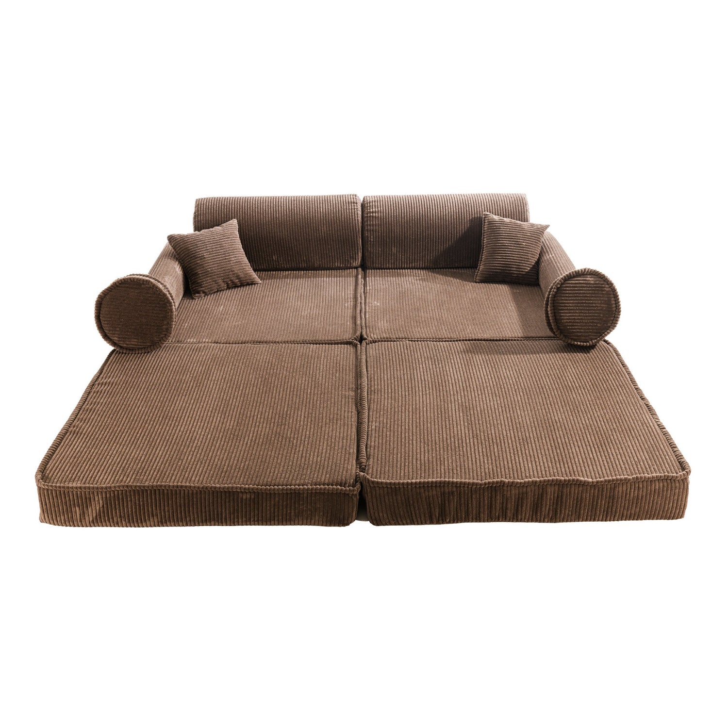 MeowBaby® Soft Play Sofa - Brown CORDUROY Premium