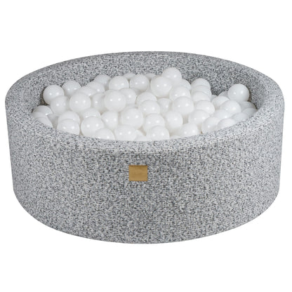 MeowBaby® Marled Grey BOUCLE Ball Pit + 250 Balls - 90x30cm