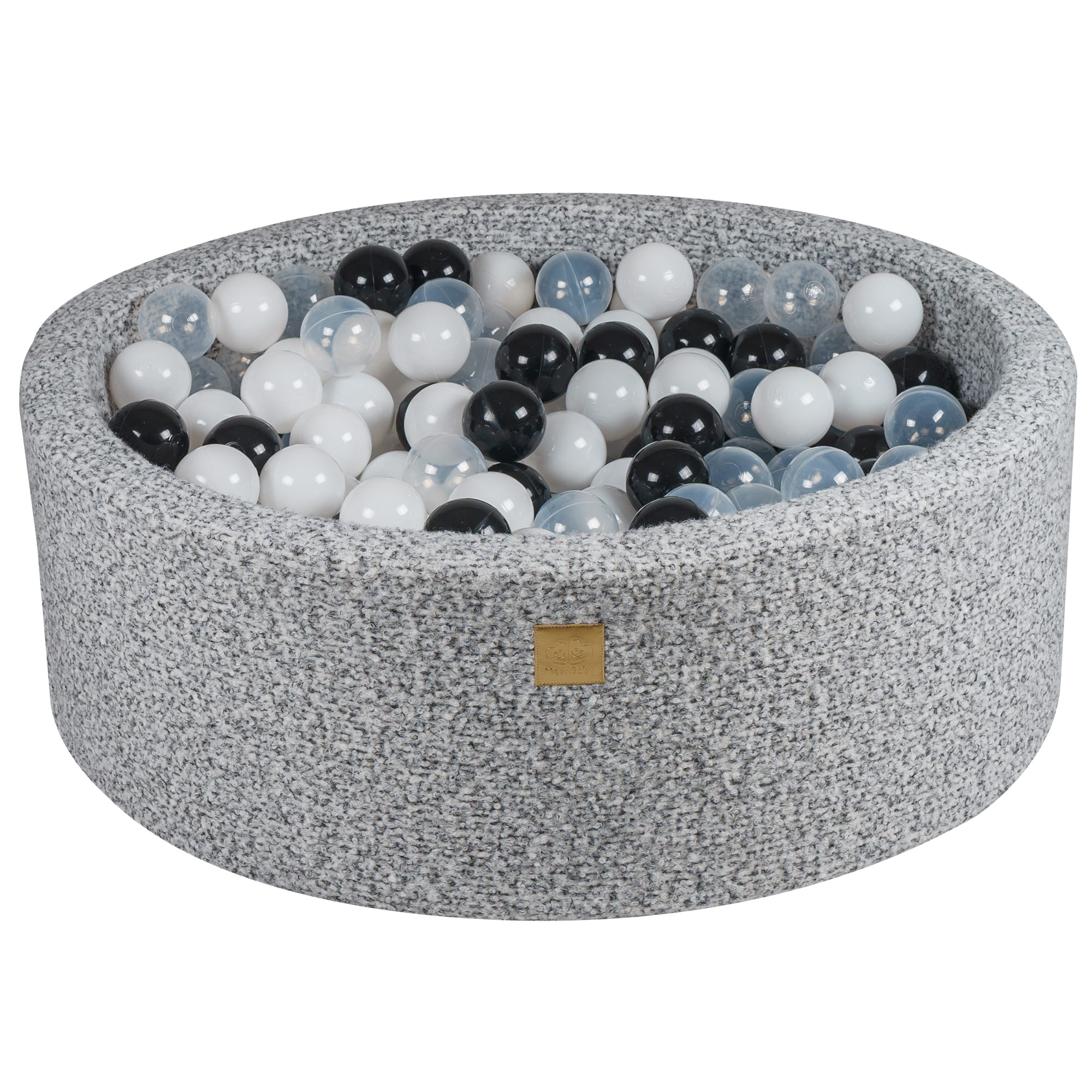 MeowBaby® Marled Grey BOUCLE Ball Pit + 250 Balls - 90x30cm