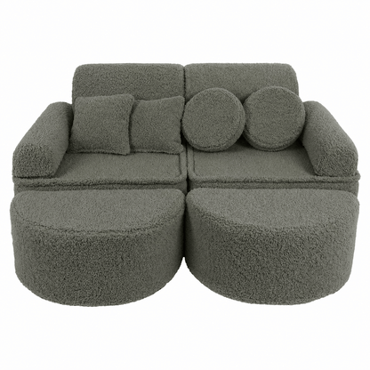 kids play sofa| modular play sofa | play couch | MeowBaby Bearly play sofa for kids | play sofa couch | soft play sofa | sage colour