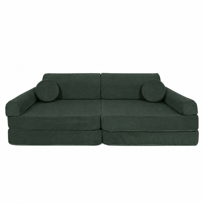 modular play sofa | modular play couch | MeowBaby play sofa slimcord | play sofa | play couch | green colour play sofa for kids |
