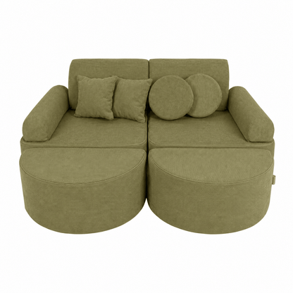 Kids Play Sofa | Modular Play Sofa | modular play couch | MeowBaby Slimcord Play Sofa for kids | lime play sofa | play couch | modular play sofa | childrens play sofa | 
