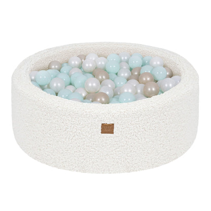 MeowBaby Bearly Baby Ball Pit White | Ball Pit with Balls | Ball Pit Toddlers | Ball Pit for Kids | Ball pit white bearly |