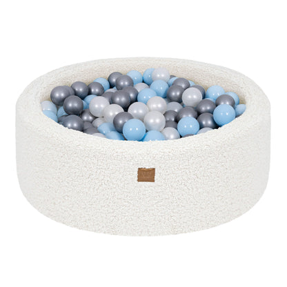 MeowBaby Bearly Baby Ball Pit White | Ball Pit with Balls | Ball Pit Toddlers | Ball Pit for Kids | Ball pit white bearly |