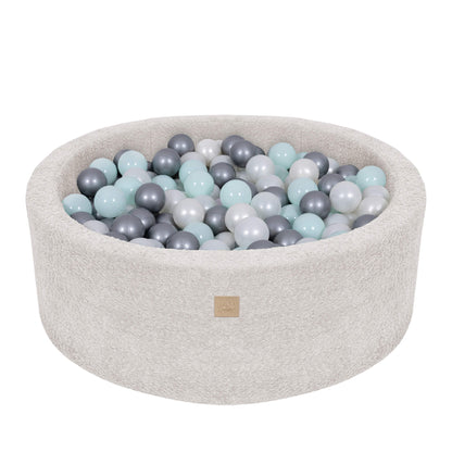 MeowBaby Boucle Baby Ball Pit Ecru/Cream | Ball Pit Toddler | Ball Pit Balls | Ball Pit for Kids |