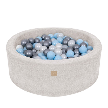 MeowBaby Boucle Baby Ball Pit Ecru/Cream | Ball Pit Boucle | Boucle Ball Pit Balls | Boucle Ball Pit for Kids |