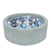 Meowbaby Boucle Baby Ball Pit Fresh Mint 200 balls: White Pearl, Babyblue, Silver