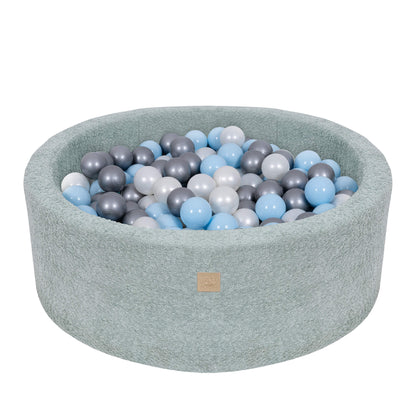 Meowbaby Boucle Baby Ball Pit Fresh Mint 200 balls: White Pearl, Babyblue, Silver