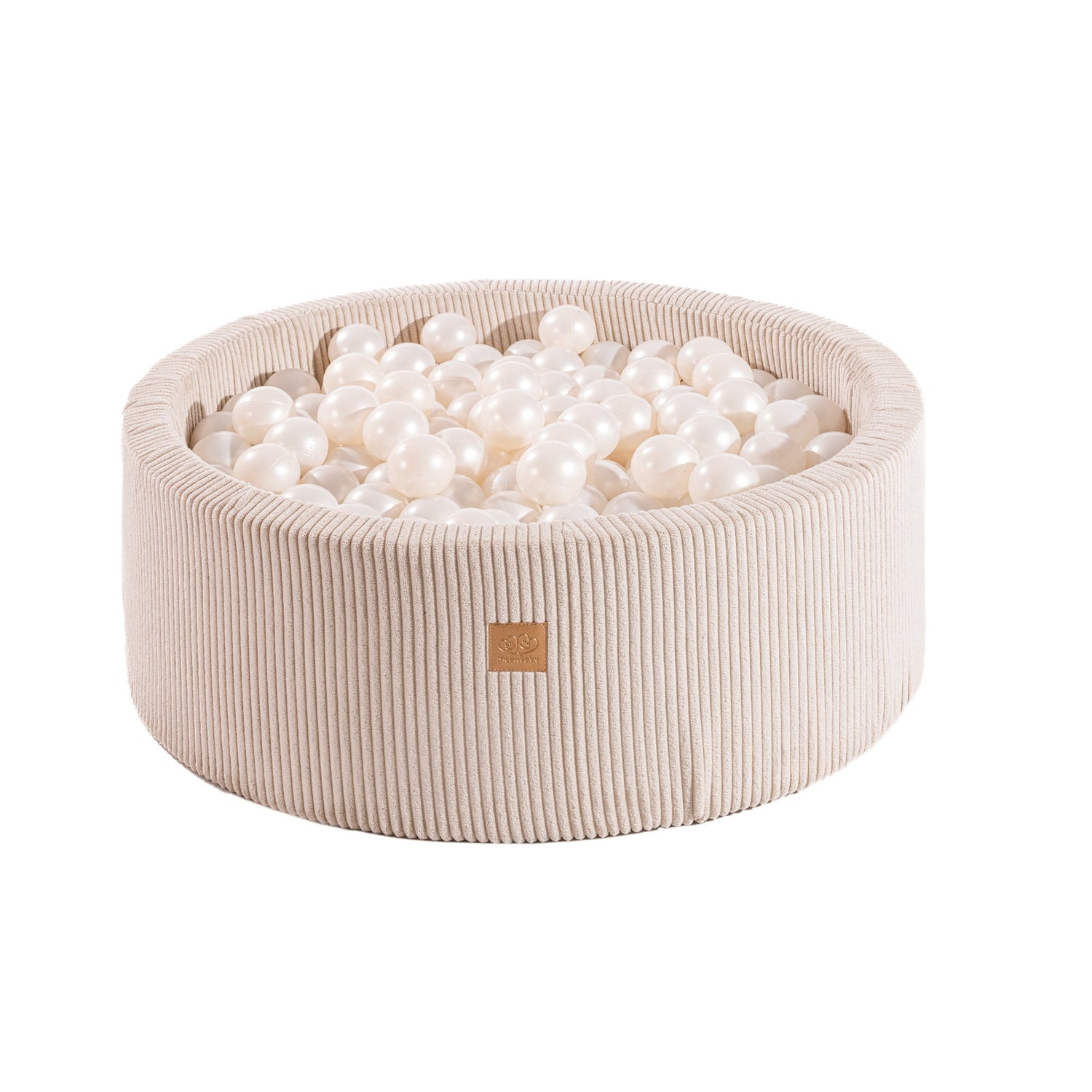 ecru/cream corduroy ball pit | MeowBaby ecru corduroy ball pit with balls | corduroy ball pit with balls |