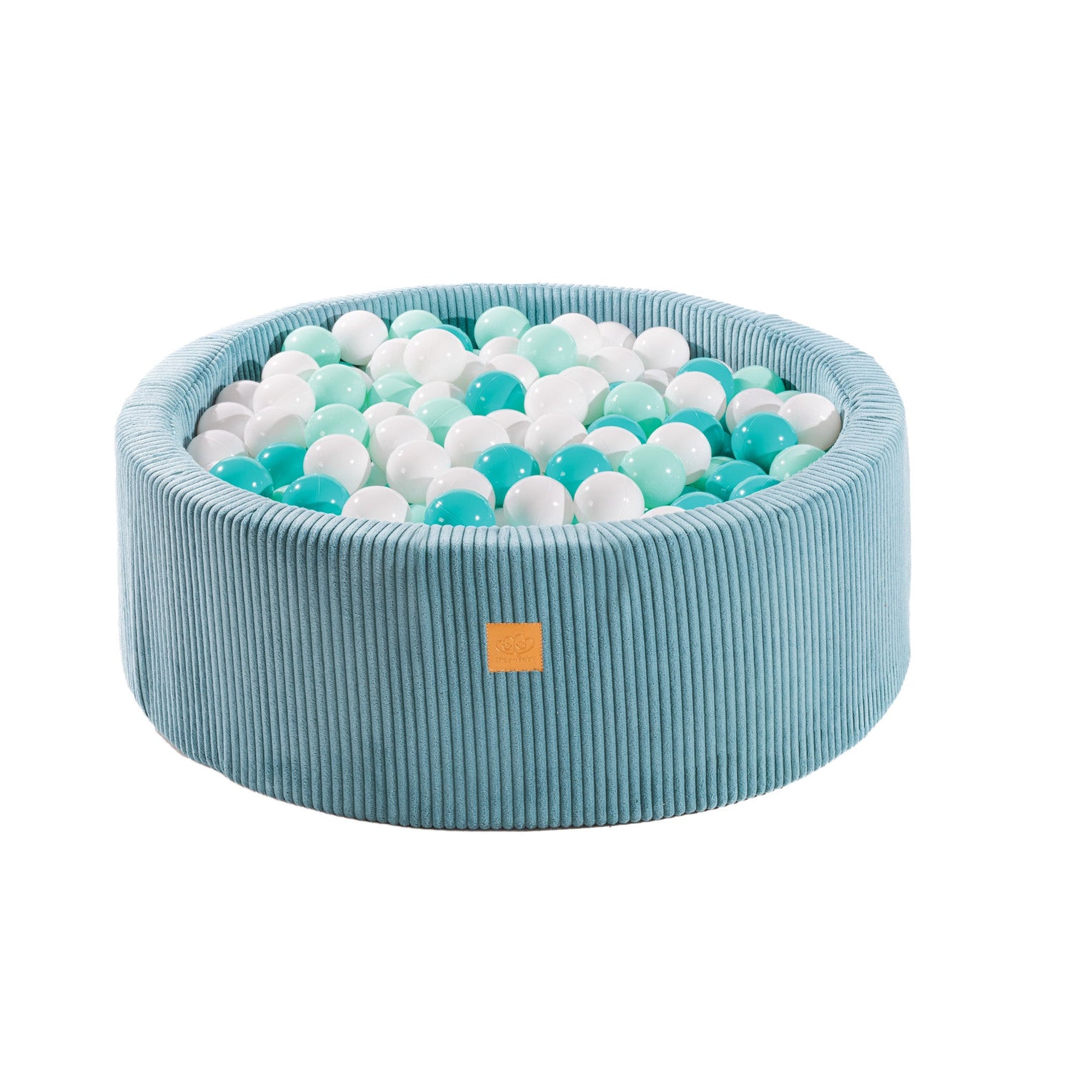 turquoise corduroy ball pit | MeowBaby turquoise corduroy ball pit with balls | corduroy ball pit with balls |