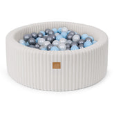 MeowBaby Ball Pit for Kids | Baby Ball Pit | Churros White Ball Pit with Balls |