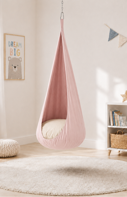 pink cocoon swing | pink cocoon swing for kids | cocoon swing for kids | kids cocoon swing | cocoon swing chair | cocoon swing for girls |