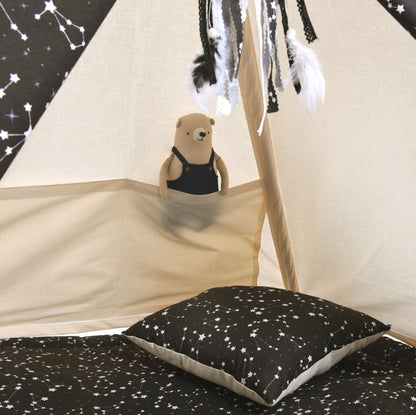 Black &amp; Cream Teepee Tent | Teepee Black | Kids Teepee | Teepee Tent for Kids | Teepee Tent for Babies &amp; Toddlers | Black Tent | Kids Teepee Tent | Teepee Tent for Boys &amp; Girls | 