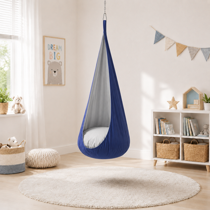 blue cocoon swing | kids cocoon swing | hanging cocoon swings | indoor swing | kids hanging chair swing | blue cocoon swing |