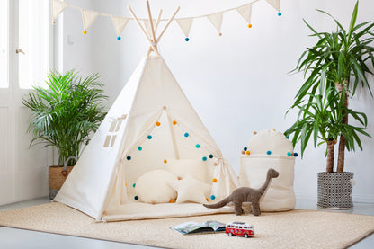 Teepee Tent with Pom-Poms | Teepee | Kids Teepee | Teepee Tent for Kids | Kids Teepee Tent | Teepee Tent for Babies &amp; Toddlers | Kids Tent | Teepee Tent for Boys &amp; Girls |