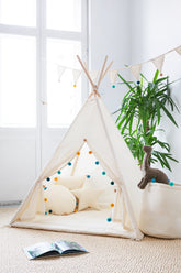 Teepee Tent with Pom-Poms | Teepee | Kids Teepee | Teepee Tent for Kids | Kids Teepee Tent | Teepee Tent for Babies & Toddlers | Kids Tent | Teepee Tent for Boys & Girls |