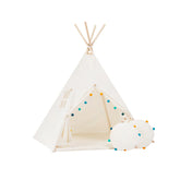 Teepee Tent with Pom-Poms | Teepee | Kids Teepee | Teepee Tent for Kids | Kids Teepee Tent | Teepee Tent for Babies & Toddlers | Kids Tent | Teepee Tent for Boys & Girls |