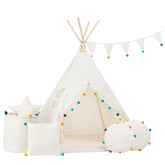 Teepee Tent with Pom-Poms | Teepee | Kids Teepee | Teepee Tent for Kids | Kids Teepee Tent | Teepee Tent for Babies & Toddlers | Kids Tent | Teepee Tent for Boys & Girls |