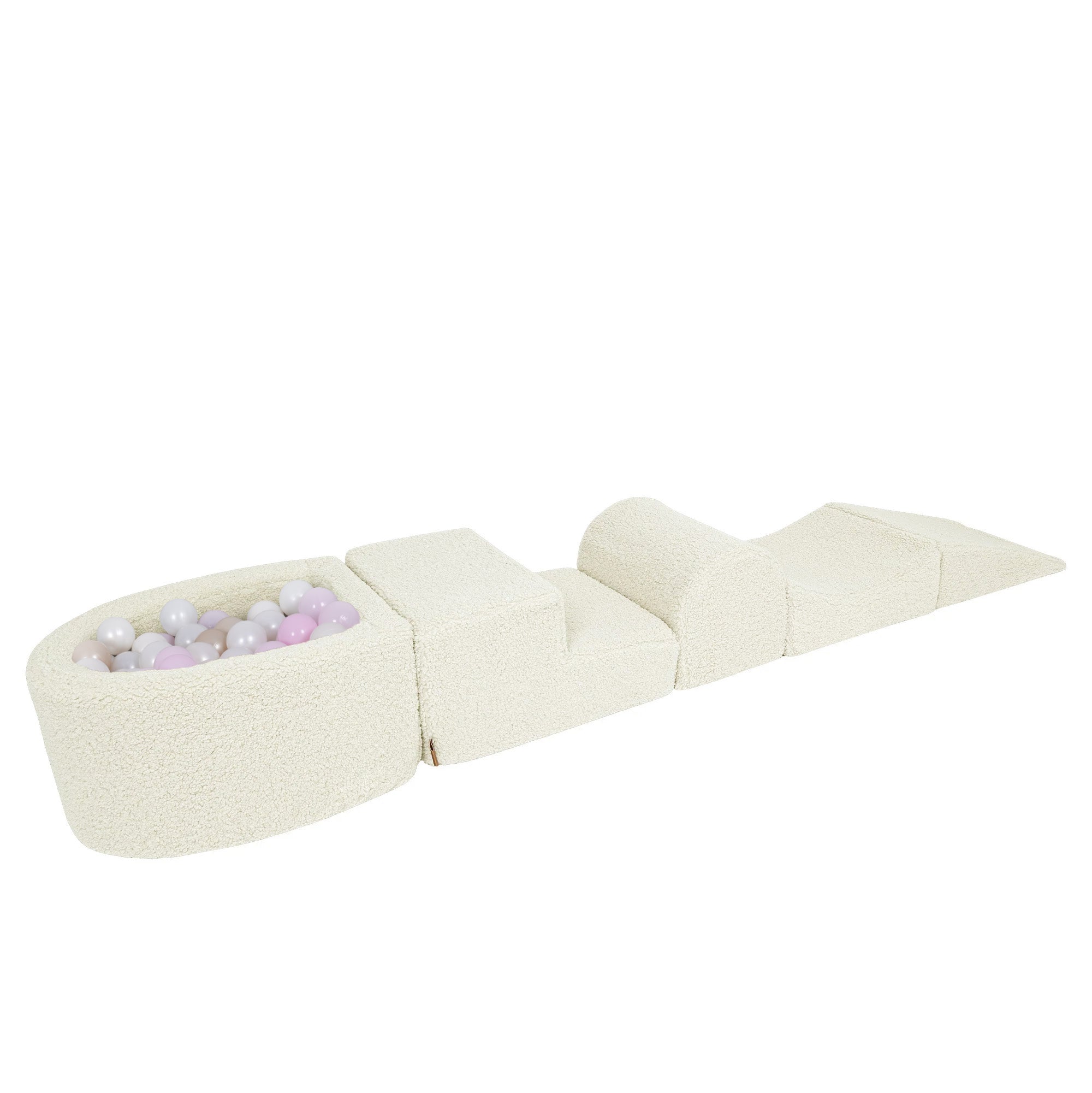 Meowbaby Cream Bearly Foam Playground | meowbaby soft play set with mini ball pit | soft play climbing blocks | cream soft play for babies |