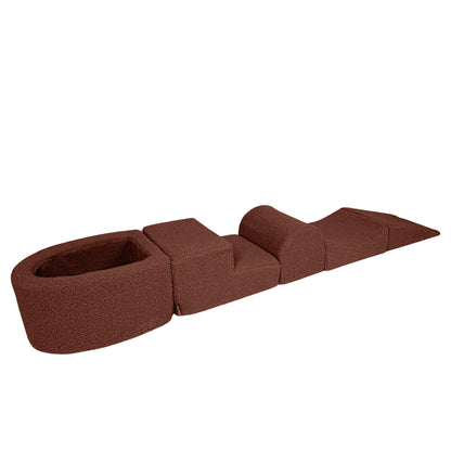 Meowbaby Bearly Foam Playground Dark Brown 5 Elements Without Balls