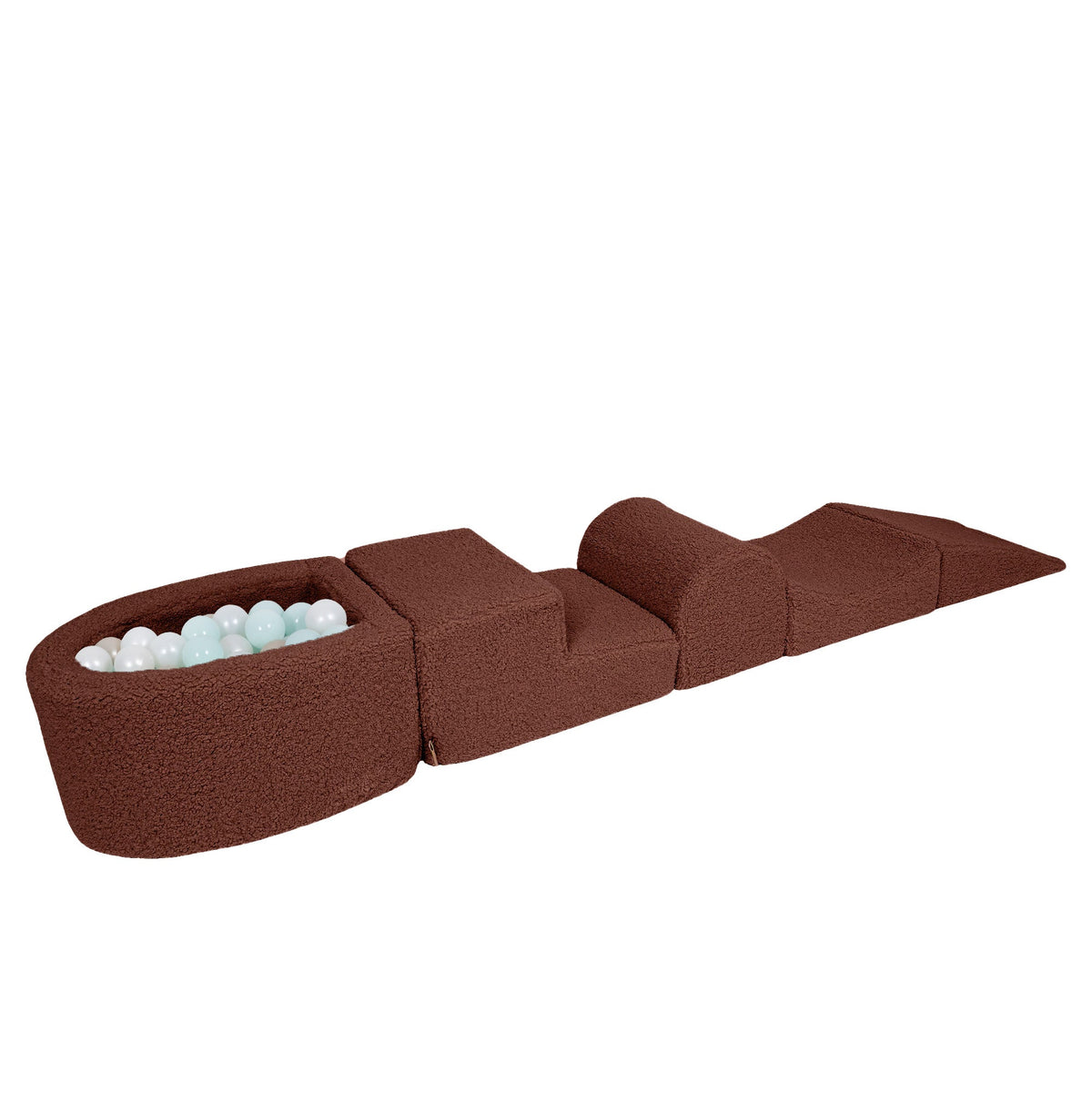Meowbaby Bearly Foam Playground Dark Brown 5 Elements 100 balls: Mint Pearl, White Pearl, Light Gold Pearl