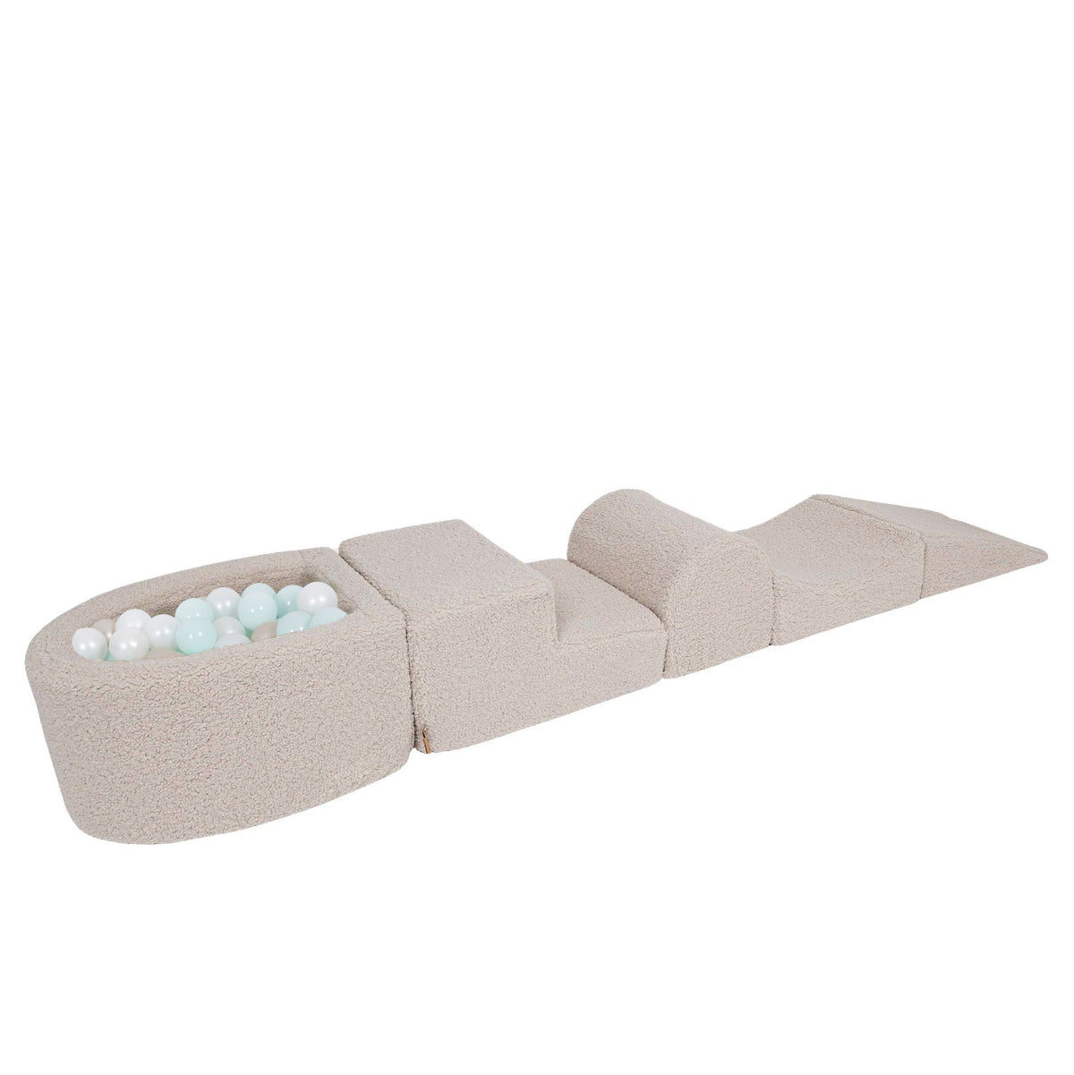 Meowbaby grey Bearly Foam Playground | meowbaby soft play set with mini ball pit | soft play climbing blocks | grey soft play for babies |