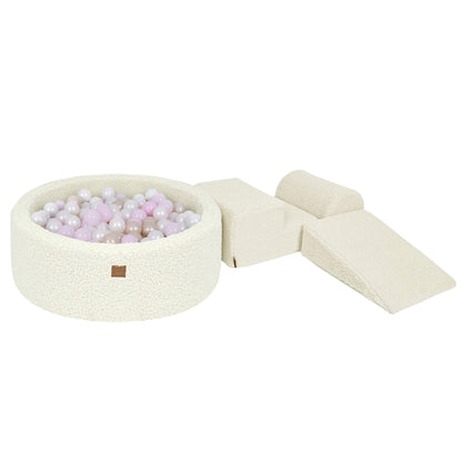 Meowbaby Bearly Foam Playground Cream 4 Elements 200 balls: White Pearl, Light Pink Pearl, Light Gold Pearl