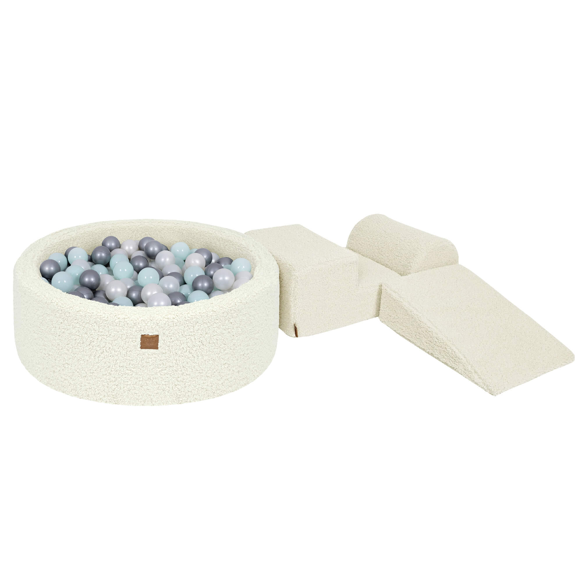 Meowbaby Bearly Foam Playground Cream 4 Elements 200 balls: Mint Pearl, White Pearl, Silver