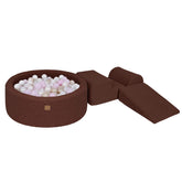 Meowbaby Bearly Foam Playground Dark Brown 4 Elements 200 balls: White Pearl, Light Pink Pearl, Light Gold Pearl