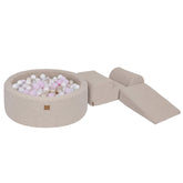 Meowbaby Bearly Foam Playground Light Gray 4 Elements 200 balls: White Pearl, Light Pink Pearl, Light Gold Pearl