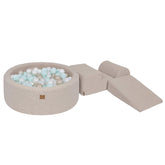 Meowbaby Bearly Foam Playground Light Gray 4 Elements 200 balls: Mint Pearl, White Pearl, Light Gold Pearl
