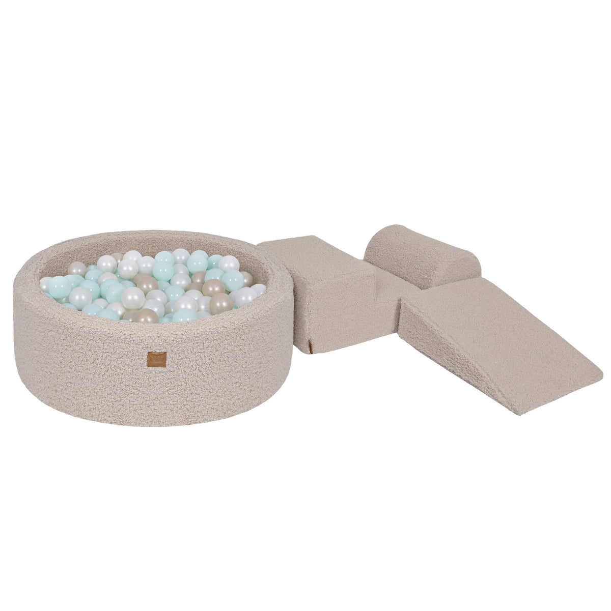 Meowbaby Bearly Foam Playground Light Gray 4 Elements 200 balls: Mint Pearl, White Pearl, Light Gold Pearl