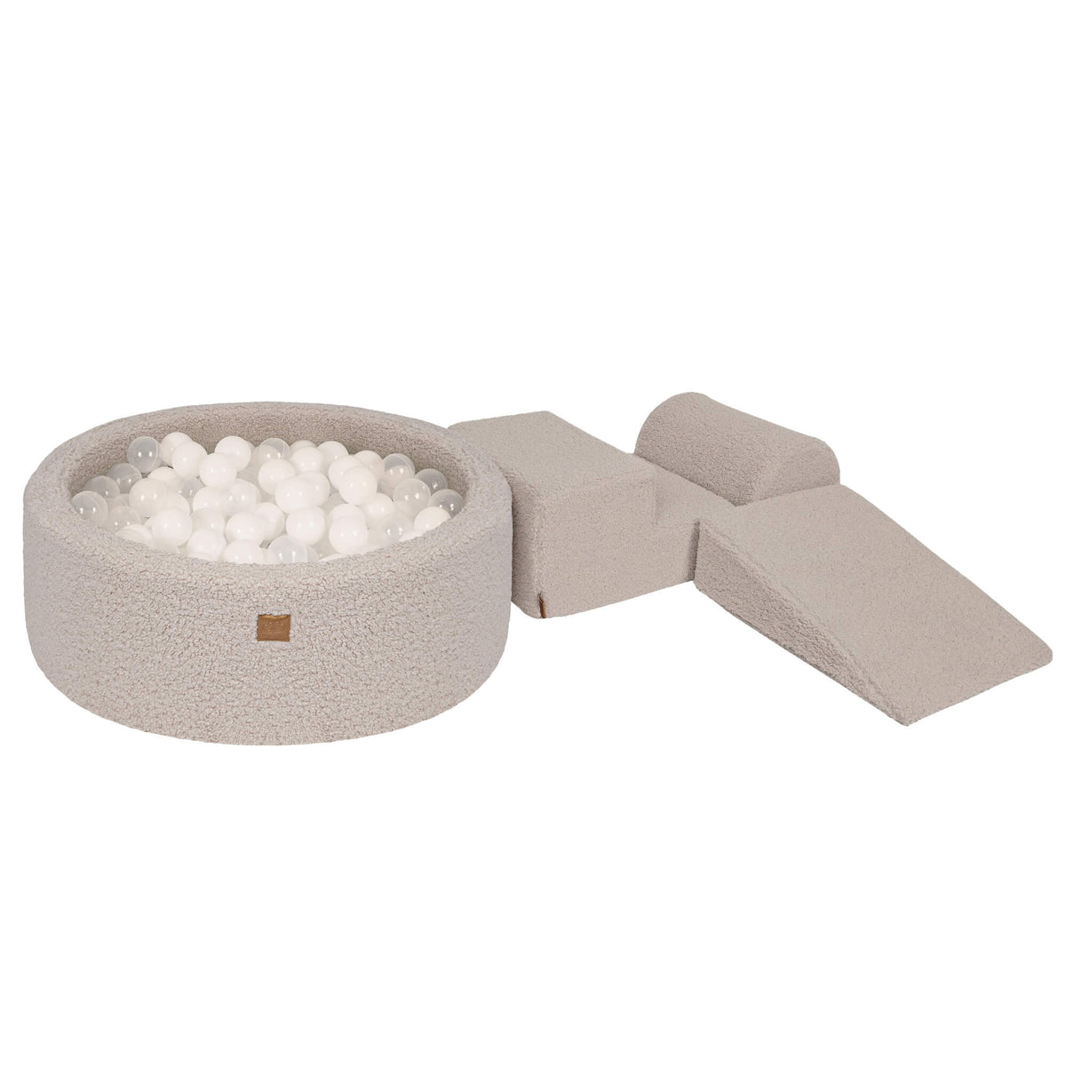 Meowbaby Bearly Foam Playground Light Gray 4 Elements 200 balls: Transparent, White
