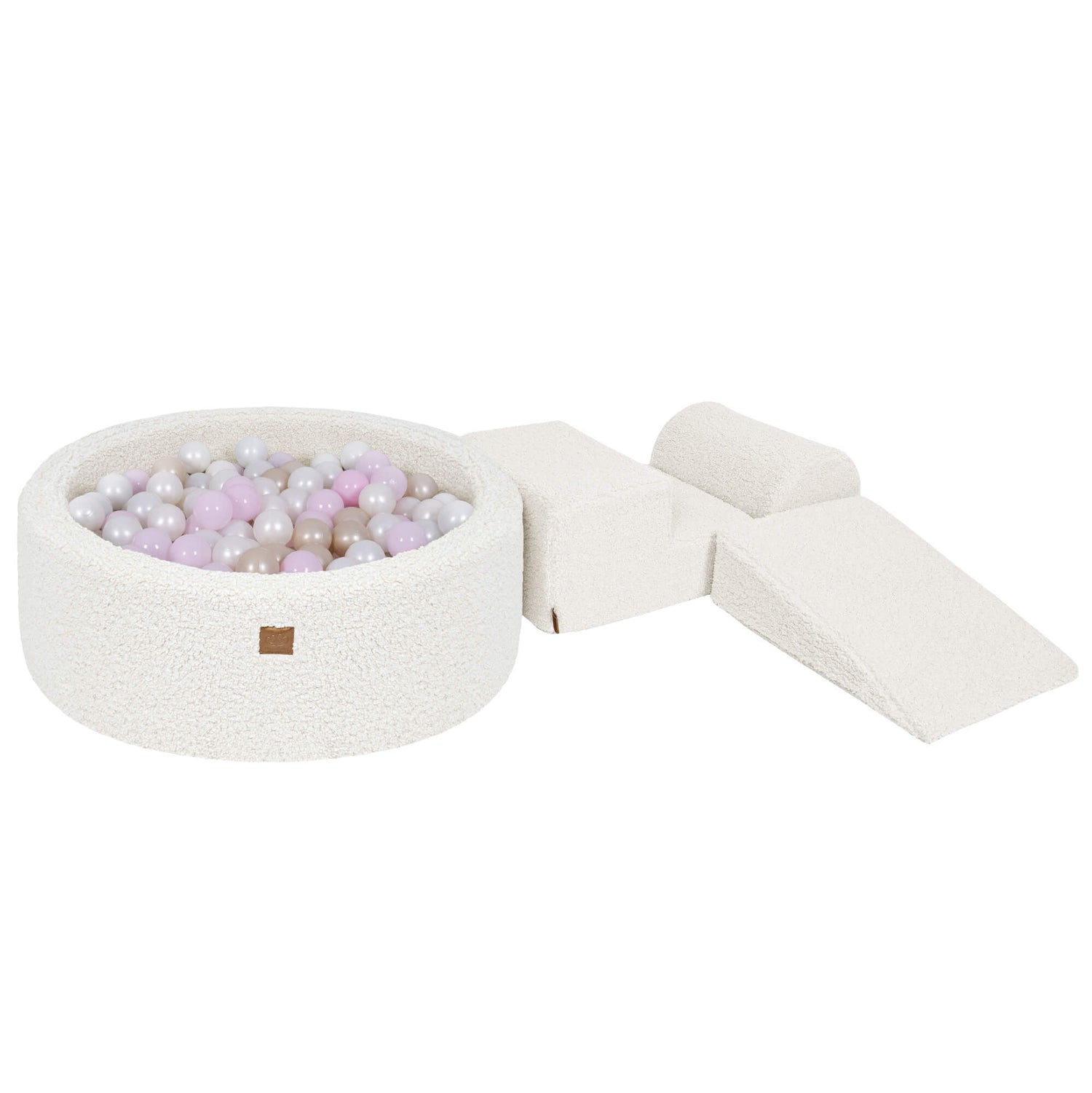 Meowbaby Bearly Foam Playground Off White 4 Elements 200 balls: White Pearl, Light Pink Pearl, Light Gold Pearl