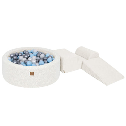 Meowbaby Bearly Foam Playground Off White 4 Elements 200 balls: Silver, White Pearl, Babyblue
