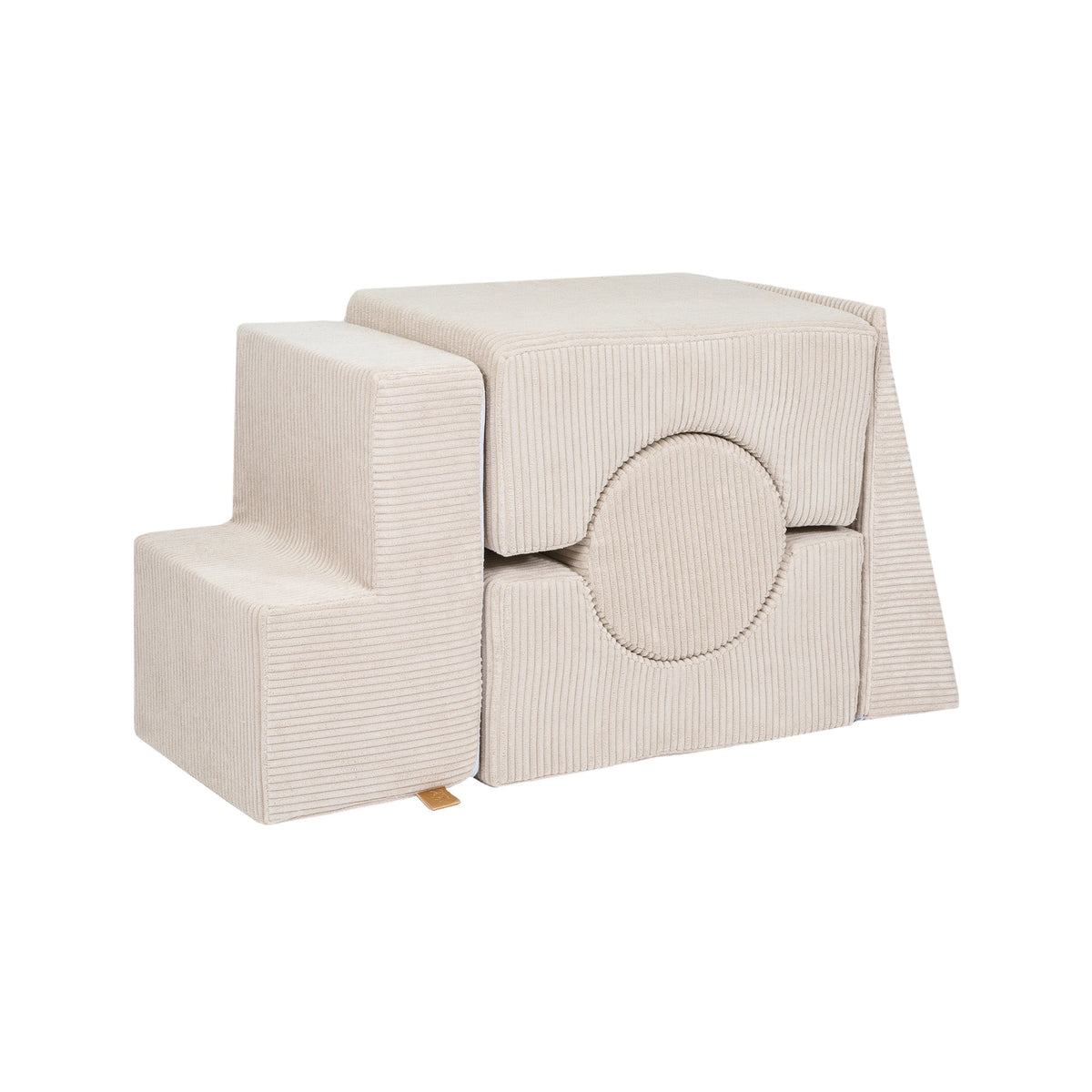 MeowBaby® Aesthetic Shape Set Ecru Corduroy 5 elements | Corduroy Soft Play shape set | ecru/cream soft play shape set MeowBaby |