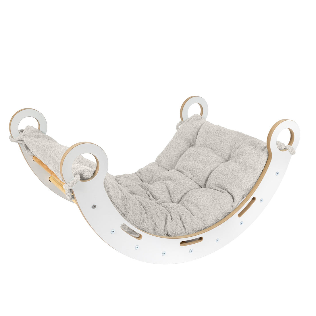 MeowBaby Rocker with Rollers - Wooden Toddler Indoor Climbing Frame for Kids