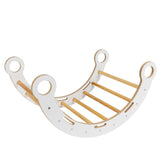 MeowBaby Rocker with Rollers - Wooden Toddler Indoor Climbing Frame for Kids
