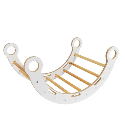 MeowBaby Rocker with Rollers - Wooden Toddler Indoor Climbing Frame for Kids