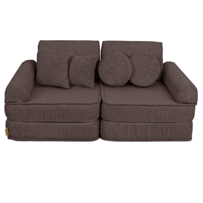 brown corduroy play sofa | brown corduroy Play Sofa | Play Sofa Kids brown corduroy | MeowBaby brown corduroy soft play sofa | 