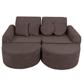 Play Sofa for Kids MeowBaby brown corduroy | Brown Play Sofa | Play Sofa Kids |  Play Couch for Kids | brown corduroy soft play sofa for children | 