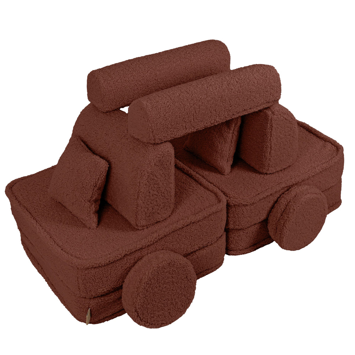 Kids Play Sofa Meowbaby Bearly Brown| Play couch for kids brown | childrens play sofa | modular play couch for kids | Play Sofa for Kids |