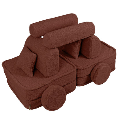 MeowBaby® Cream BEARLY Sofa | Cream Bearly Play Sofa Pocket Plus