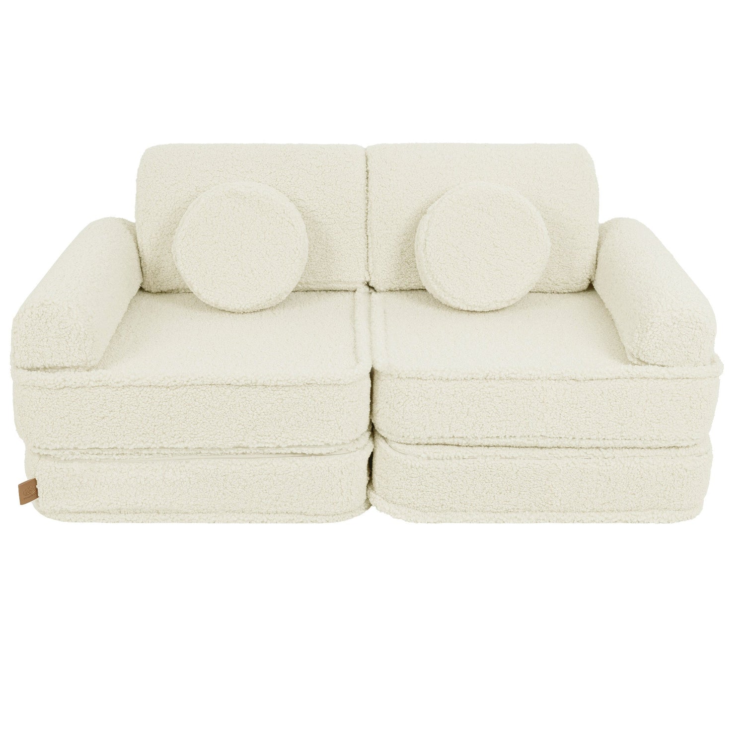 MeowBaby® Cream BEARLY Sofa | Cream Bearly Play Sofa Pocket Plus