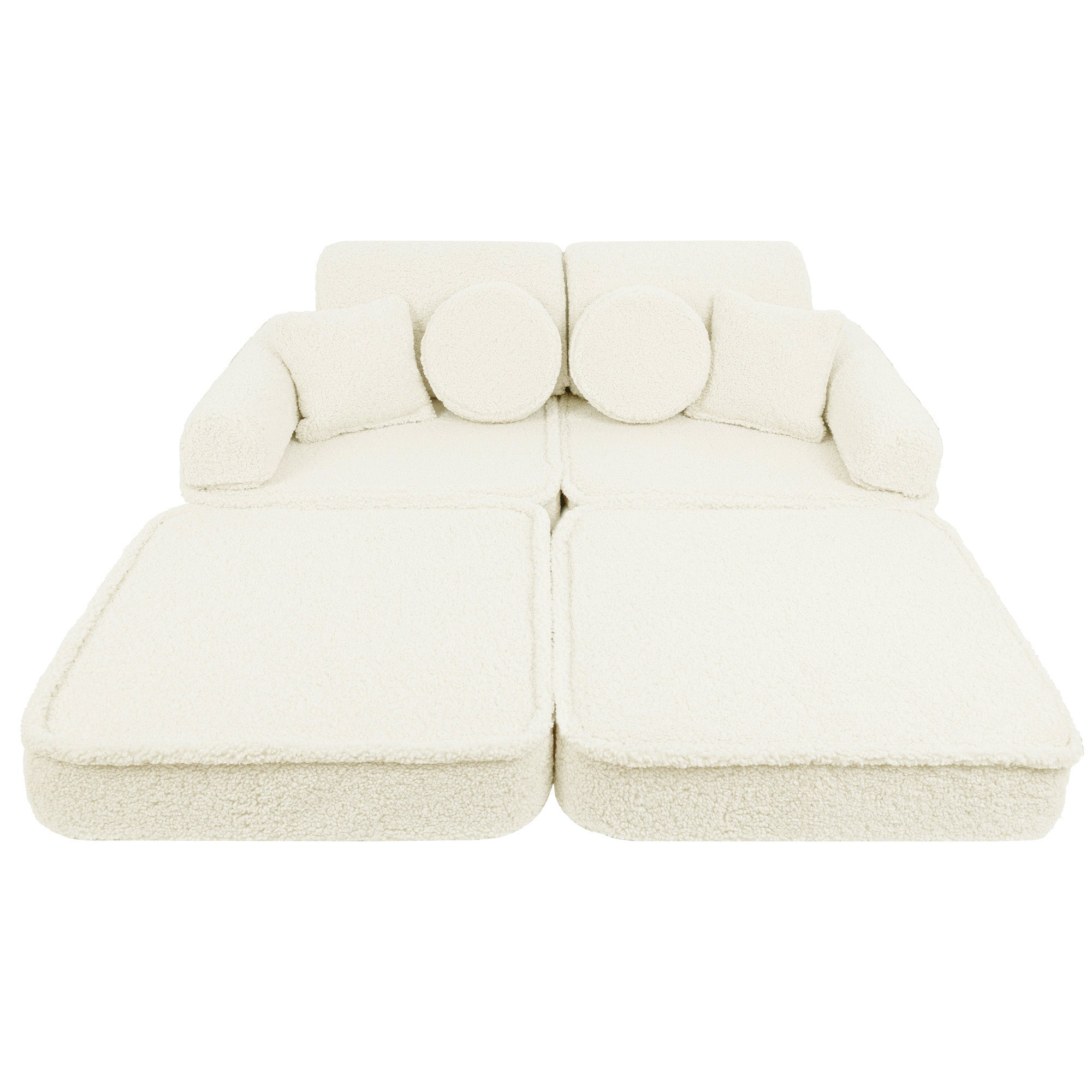 MeowBaby® Cream BEARLY Sofa | Cream Bearly Play Sofa Pocket Plus