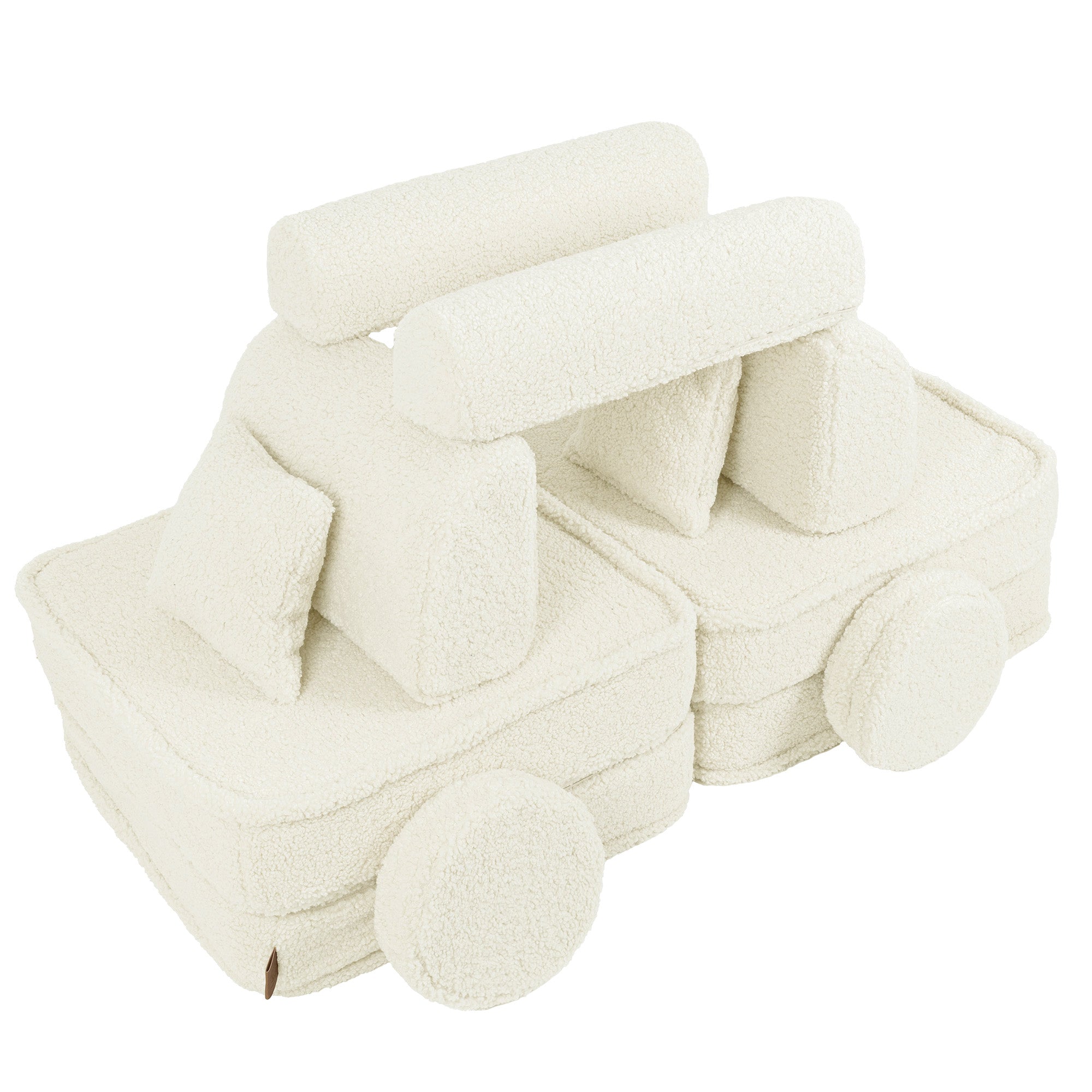 MeowBaby® Cream BEARLY Sofa | Cream Bearly Play Sofa Pocket Plus