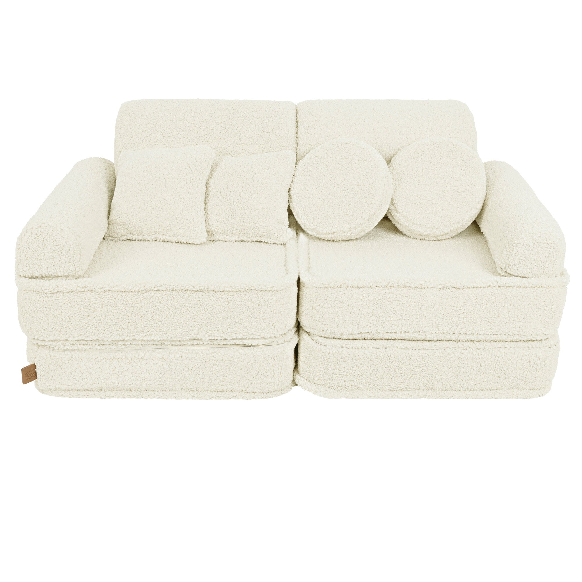 MeowBaby® Cream BEARLY Sofa | Cream Bearly Play Sofa Pocket Plus