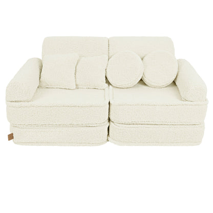 MeowBaby® Cream BEARLY Sofa | Cream Bearly Play Sofa Pocket Plus
